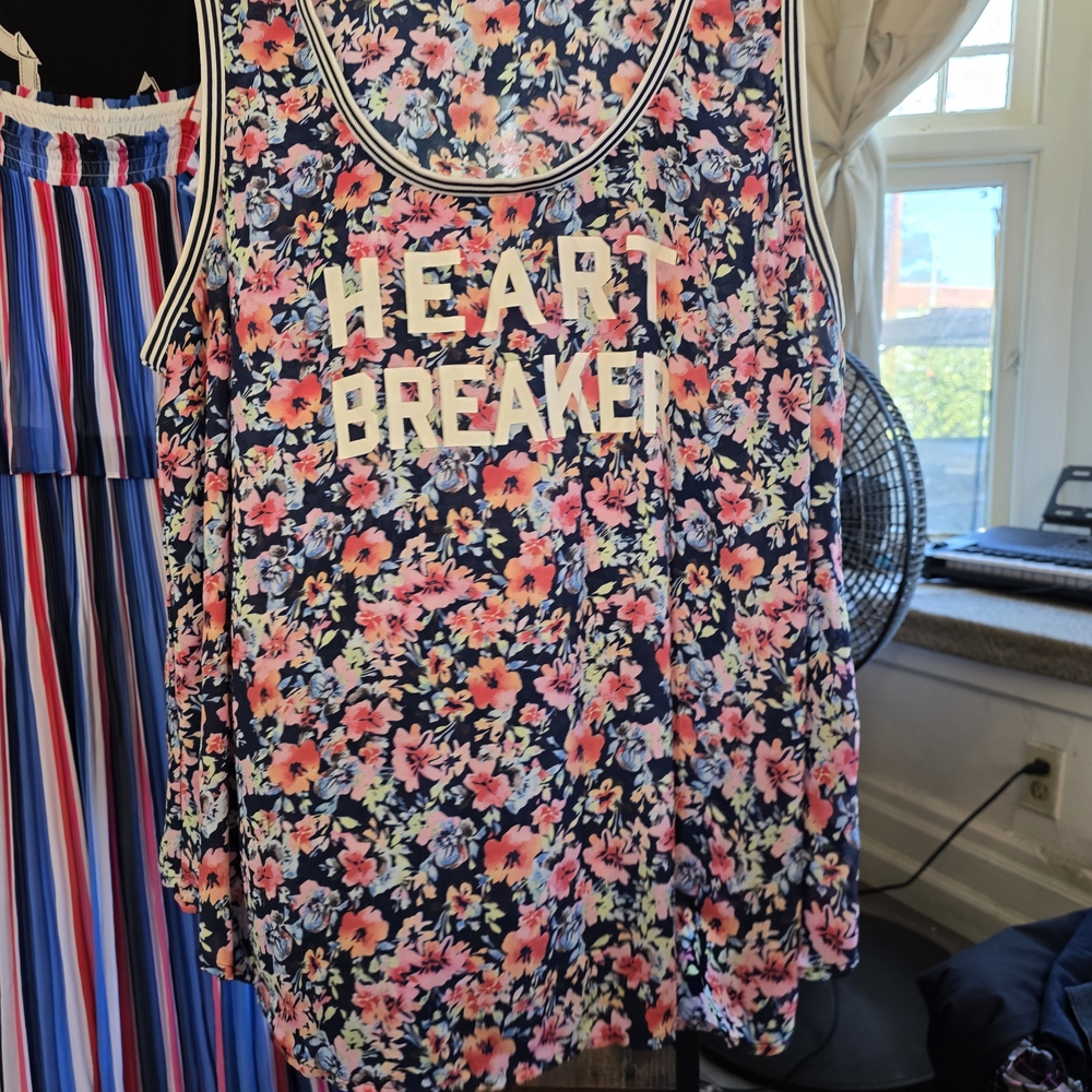 Torrid Navy Floral Tank Top